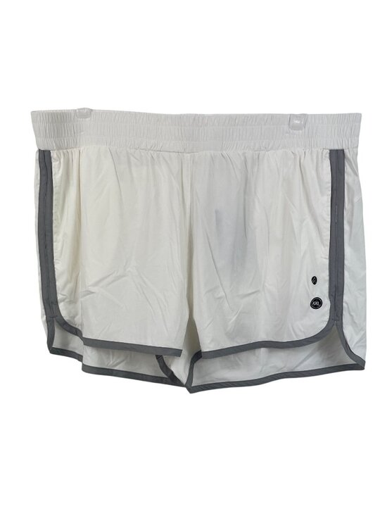 Traj3ctory Pants - Traj3ctory Lightweight White Shorts With Gray Trim Elastic Waistband Womens XXL